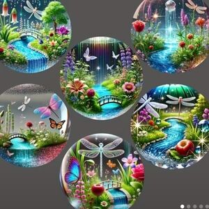 Acrylic Coaster Set with Nature Design